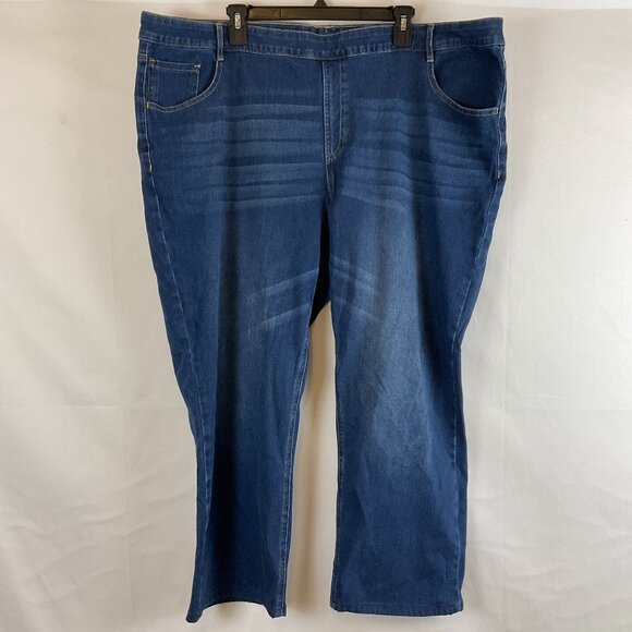 Halara Jeans 3X Blue Dark Wash Pockets Straight Leg - Picture 1 of 11
